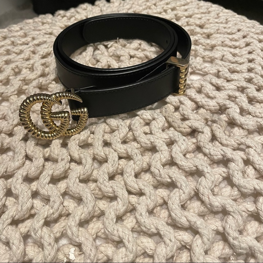 ‼️SOLD‼️ Gucci Leather belt with torchon Double G buckle